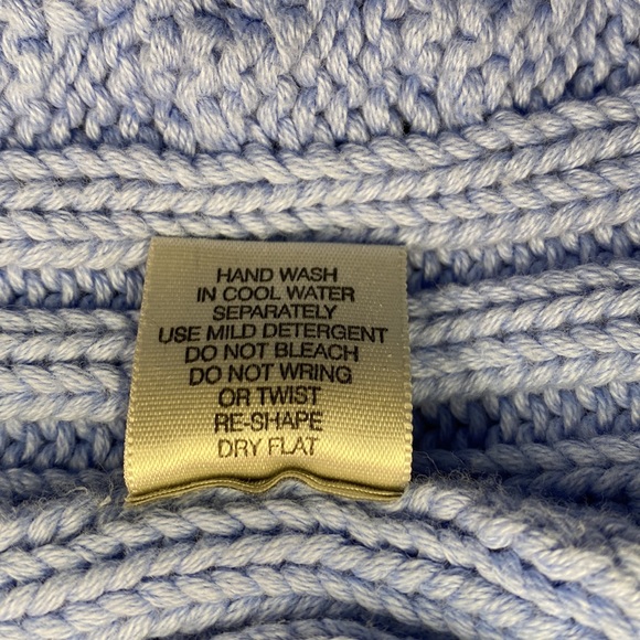 EUC pretty blue Leo & Nicole chunky knit 100% cotton zip up sweater. - Picture 7 of 8